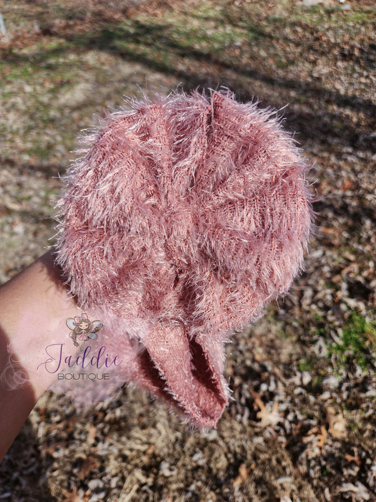 Dusty Rose Furry Bows